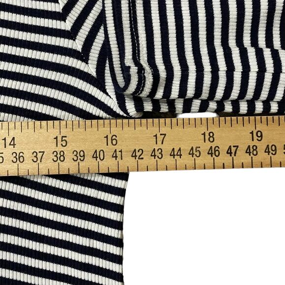 Anthropologie Dolan Left Coast Womens S Top Navy White Stripe Mixed Media Lace - Picture 7 of 9